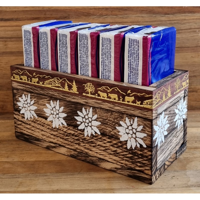 Taschentuch Böxli geflammt "Edelweiss/braun"