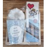 Tee Set " Mit Liebe gemacht " Band blau