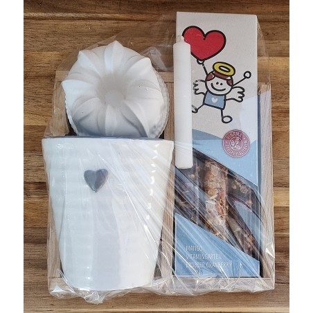 Tee Set " Herz" Band Schmetterlinge/creme