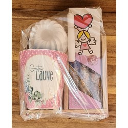 Tee Set " Gute Laune " Band altrosa