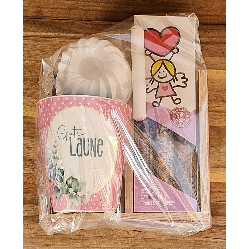 Tee Set " Gute Laune " Band altrosa