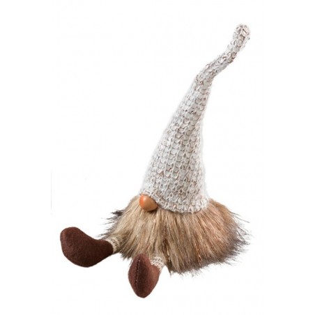Wichtel sitzend  beige/glitzer