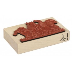 Holz Stempel Wichtel  " Frööhliche Weihnacht überall "