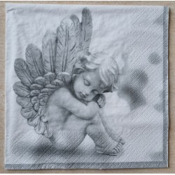 Serviette Engel Figur weiß