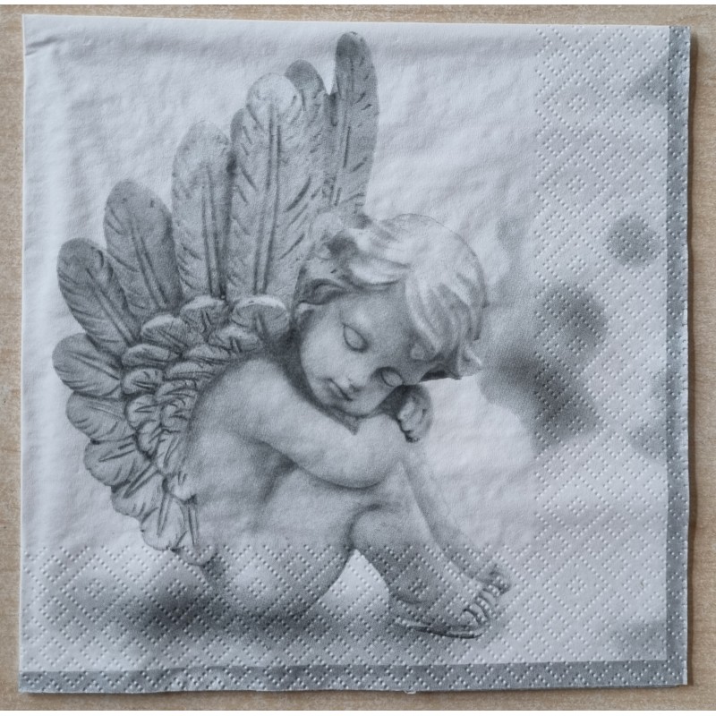 Serviette Engel Figur weiß