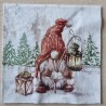 Serviette Wichtel mit Laterne