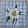 Serviette Edelweiss/Karo hellblau