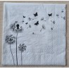 Serviette Pusteblume schwarz/weiss