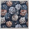 Serviette Blumen braun/schwarz