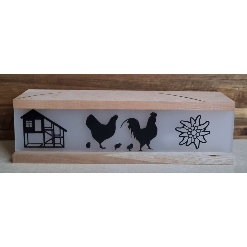 Led Lichterbalken " Hahn/Henne/Edelweiss