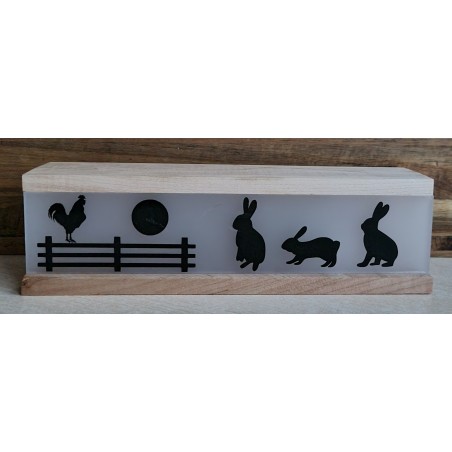 Led Lichterbalken " Kaninchen/krähender Hahn "