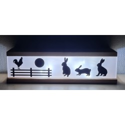 Led Lichterbalken " Kaninchen/krähender Hahn "