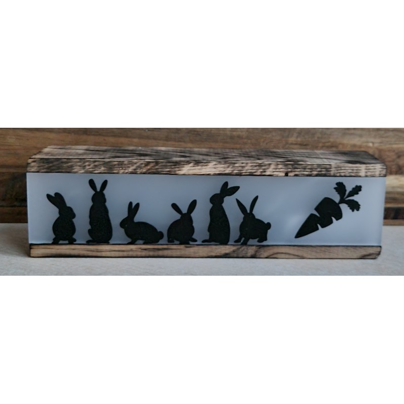Led Lichterbalken " Kaninchen/Karotte " geflammt