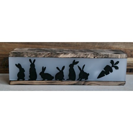 Led Lichterbalken " Kaninchen/Karotte " geflammt