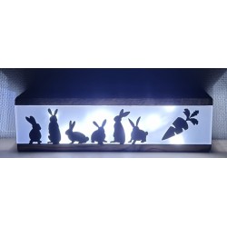 Led Lichterbalken " Kaninchen/Karotte " geflammt