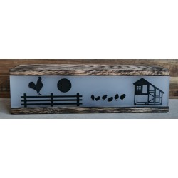 Led Lichterbalken " Krähender Hahn/Stall " geflammt