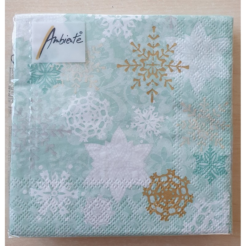 Servietten Schneeflocken mint