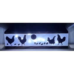 Led Lichterbalken " Hühner Familie" geflammt