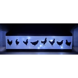 Led Lichterbalken " Hühner/Hähnen" geflammt