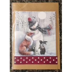 Karte " Schneemann/Fuchs