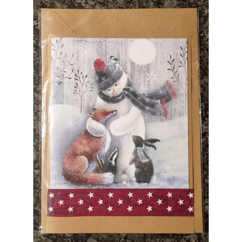 Karte " Schneemann/Fuchs