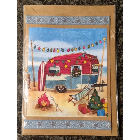 Karte  " Wohnwagen/Weihnachtsbaum "