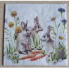 Serviette Drei Kaninchen/Karotte