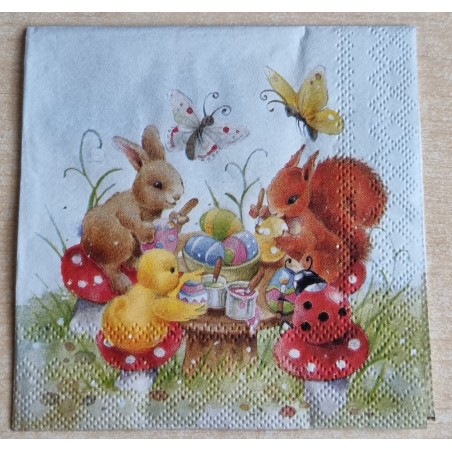 Serviette Kaninchen mit Freunden