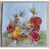 Serviette Kaninchen mit Freunden