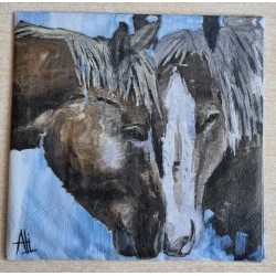 Serviette Zwei Pferdeköpfe