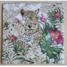 Serviette Leopard/Blumen pink