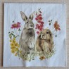 Serviette Zwei Kaninchen/Blumen