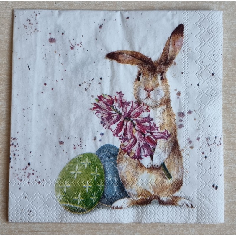 Serviette Kaninchen/zwei Eier