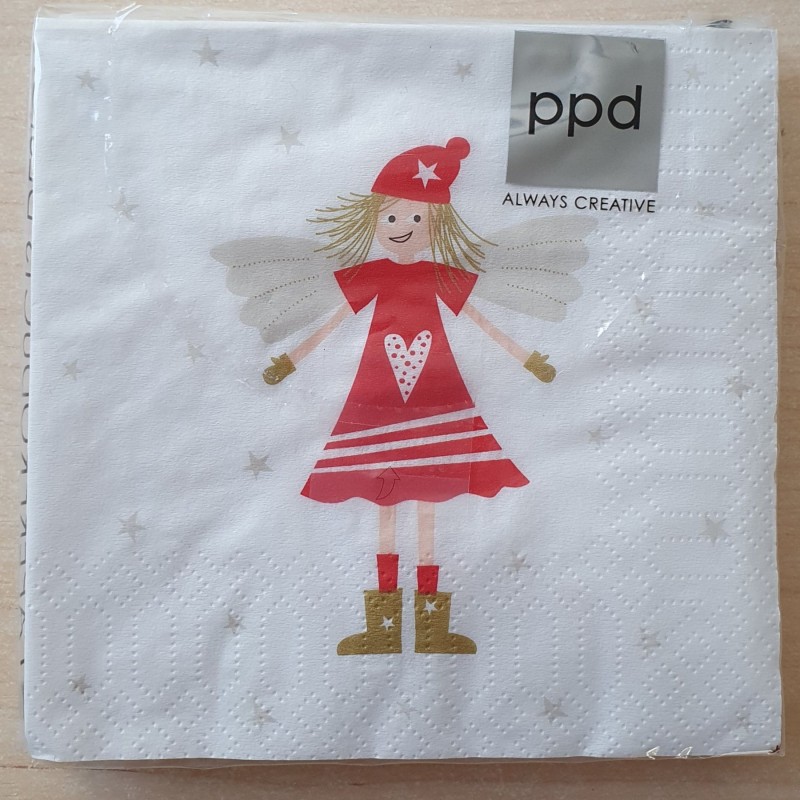 Servietten Engel Mädchen rot