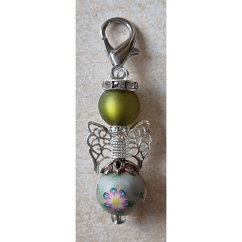 Perlen Engel olive