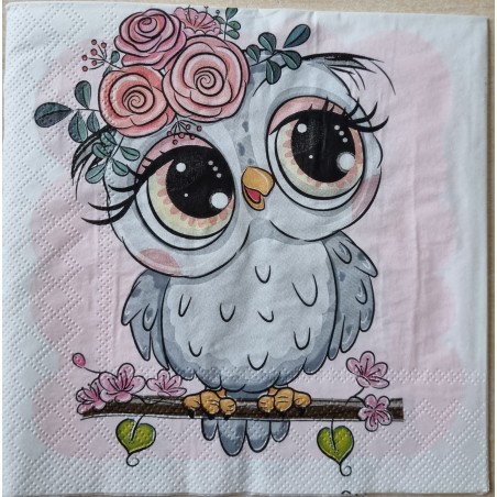 Serviette  " Eulen Lady "