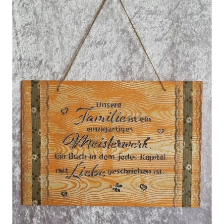 Schild " Unsere Familie ist...."