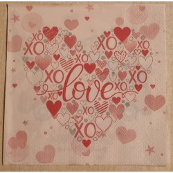 Serviette Wichtel/Happy Valentine's