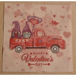 Serviette Wichtel/Happy Valentine's