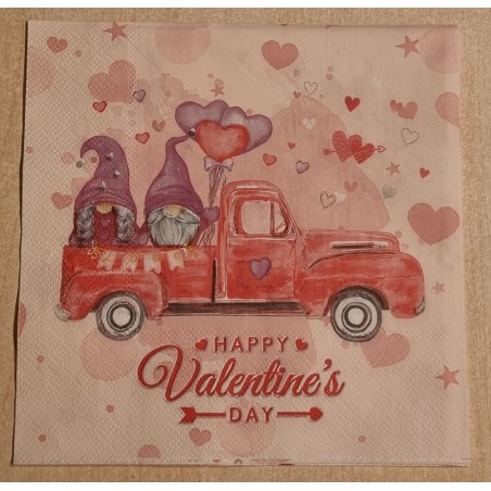 Serviette Wichtel/Happy Valentine's