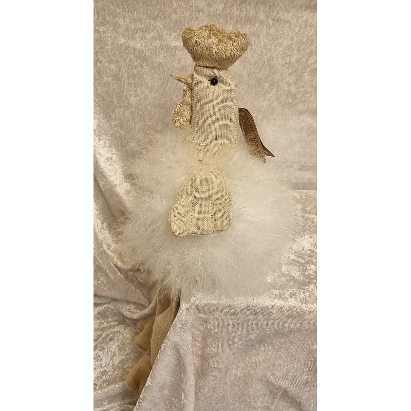 Kantenhocker Huhn weiss