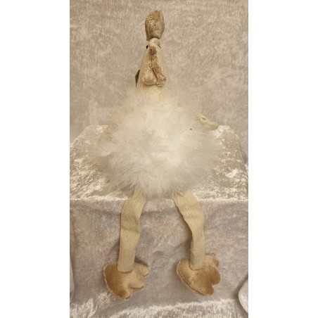 Kantenhocker Huhn weiss