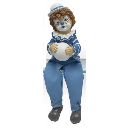 Kantenhocker Clown mit Ball blau