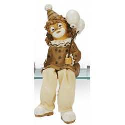 Kantenhocker Clown mit Luftballons beige