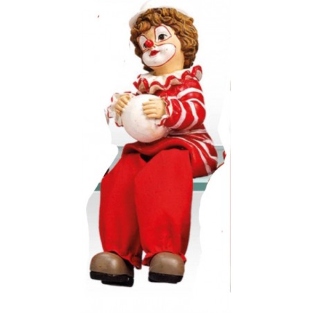 Kantenhocker Clown mit Ball rot