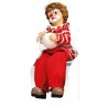 Kantenhocker Clown mit Ball rot