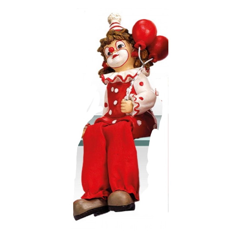 Kantenhocker Clown mit Luftballons rot