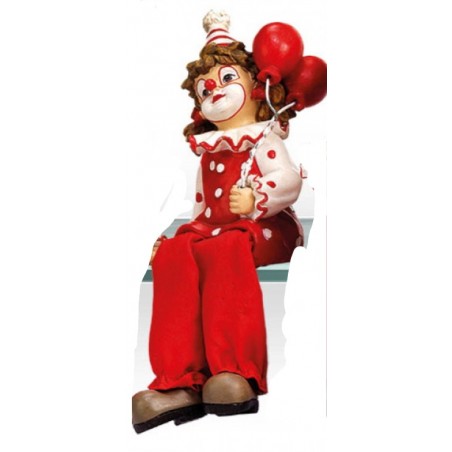 Kantenhocker Clown mit Luftballons rot