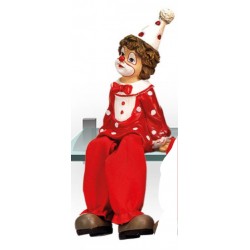 Kantenhocker Clown mit Hut rot