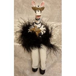 Kantenhocker Zebra mit Stern  schwarz/weiss/gold